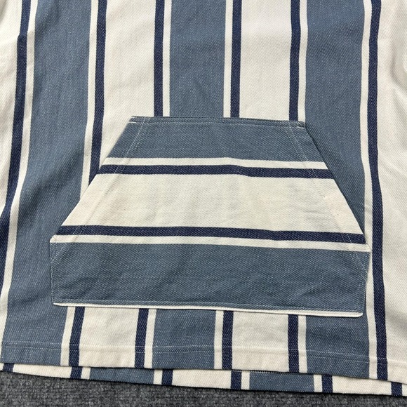 Hurley Hoodie Mens Large Blue Stripe Baja Poncho Twill Pullover Kangaroo Pocket - Picture 2 of 7